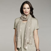 Buy Flower Bud Print Scarf - Stone from The White Company