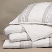 Buy Hartford Stripe Quilt - White Grey from The White Company