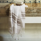 Buy Herringbone Stripe Towels from The White Company