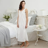 Buy Lace Insert Long Nightie - White from The White Company