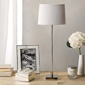 Buy Console Table Lamp with Oval Linen Shade from The White Company