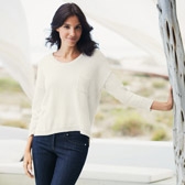 Buy Pocket Detail Sparkle Sweater - White from The White Company