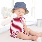 Buy Striped Polo Shortie - Red from The White Company