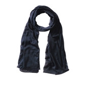 Buy Mini Pom Pom Scarf - Navy from The White Company