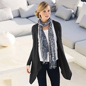 Buy Rib Detail Waterfall Cardigan - Eclipse Marl from The White Company