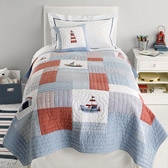 Buy Sailboats Cot Bed Quilt from The White Company