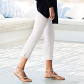 Buy Slim Capri Pants - White from The White Company