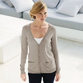 Buy Sequin Hem Long Cardigan - Taupe from The White Company