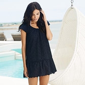 Buy Scallop Hem Broderie Tunic - Black from The White Company