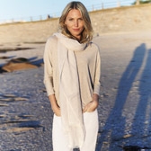 Buy Striped Woven Scarf - Stone from The White Company