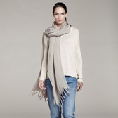 Buy Crinkle Stripe Woven Scarf - Limestone from The White Company