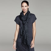 Buy Crinkle Stripe Woven Scarf - Midnight from The White Company