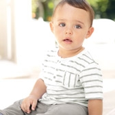 Buy Baby Textured Stripe T-Shirt from The White Company