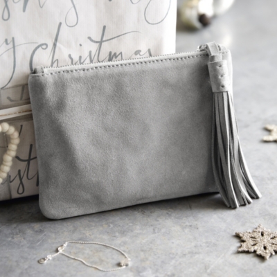 Small Suede Tassel Clutch | Bags & Purses | The White Company US
