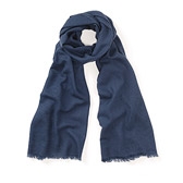 Cross Weave Wool Scarf - Blue 