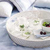 White Wash Round Tray 