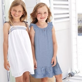 Chambray Embroidered Sundress 