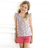 Floral Frill Sleeve Blouse 
