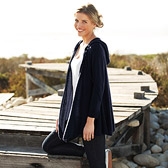 Open Hooded Cardigan - Navy 