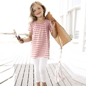 Shirred Jersey Tunic & Leggings Set - Pink 