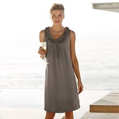 Ruffle Neck Silk Dress - Silver  (sold out)
