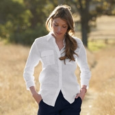 Safari Linen Blouse - White 