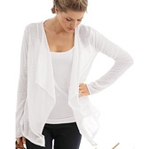 Waterfall Linen Cardigan - White 