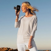 Buy Chevron Stripe Batwing T-Shirt - Natural from The White Company