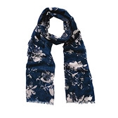 Buy Floral Cutout Print Scarf - Blue from The White Company