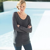 Buy Keyhole Sparkle Sweater - Eclipse Grey from The White Company
