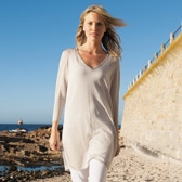 Buy Sparkle Side Slit Tunic - Natural from The White Company