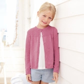 Buy Girls' Cotton Linen Rib Cardigan - Rose from The White Company