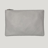 Buy Large Leather Clutch - Frost Grey from The White Company