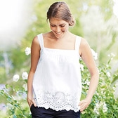 Buy Paisley Broderie Sun Top - White from The White Company