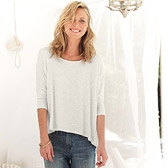 Buy Rectangular Swing T-Shirt - Cloud from The White Company