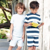 Buy Striped Short Sleeve Pyjamas - 2 Pack from The White Company