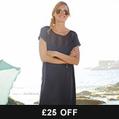 Buy Scallop Lace Insert Dress - Midnight from The White Company