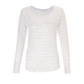 Buy Linen Long Sleeve T-Shirt - Striped from The White Company