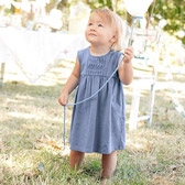 Buy Baby Blue Twist Detail Dress & Knickers from The White Company