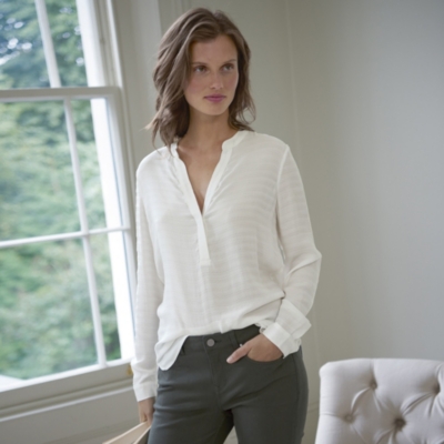 Tonal Striped Blouse Clothing Sale The White Company UK