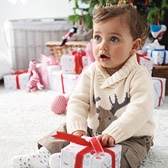 Baby's Moose Intarsia Sweater