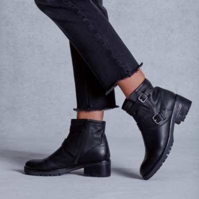 white company biker boots