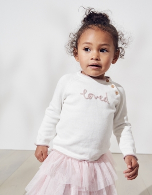 'Loved’ Jumper (018mths) Baby Clothing The White Company UK