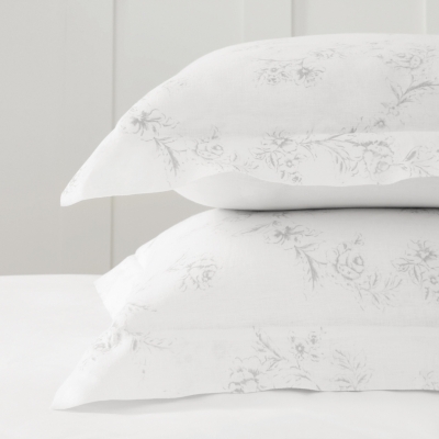 Émilie Linen Oxford Pillowcase with Border Single Émilie Linen Bed