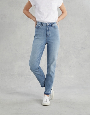 White jeans with frayed sales hem