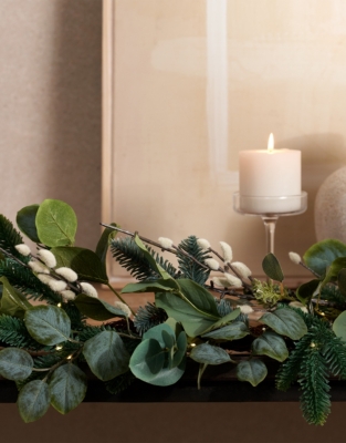 180cm Pre Lit Foraged Winter Garland