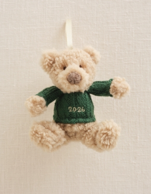 2026 Dated Borg Sweater Bear Decoration