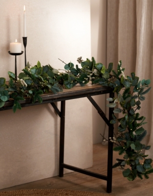 250cm Pre Lit Foraged Winter Garland