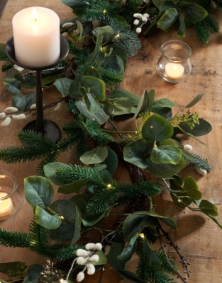 250cm Pre Lit Foraged Winter Garland