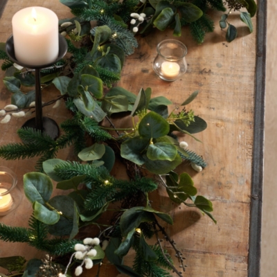 250cm Pre Lit Foraged Winter Garland